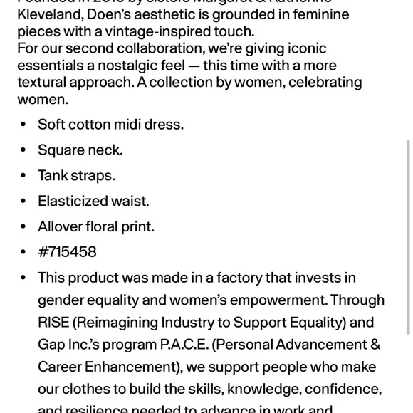 Gap X DÔEN Blue and White Sleeveless Square Neck Midi Sundress - Picture 10 of 10